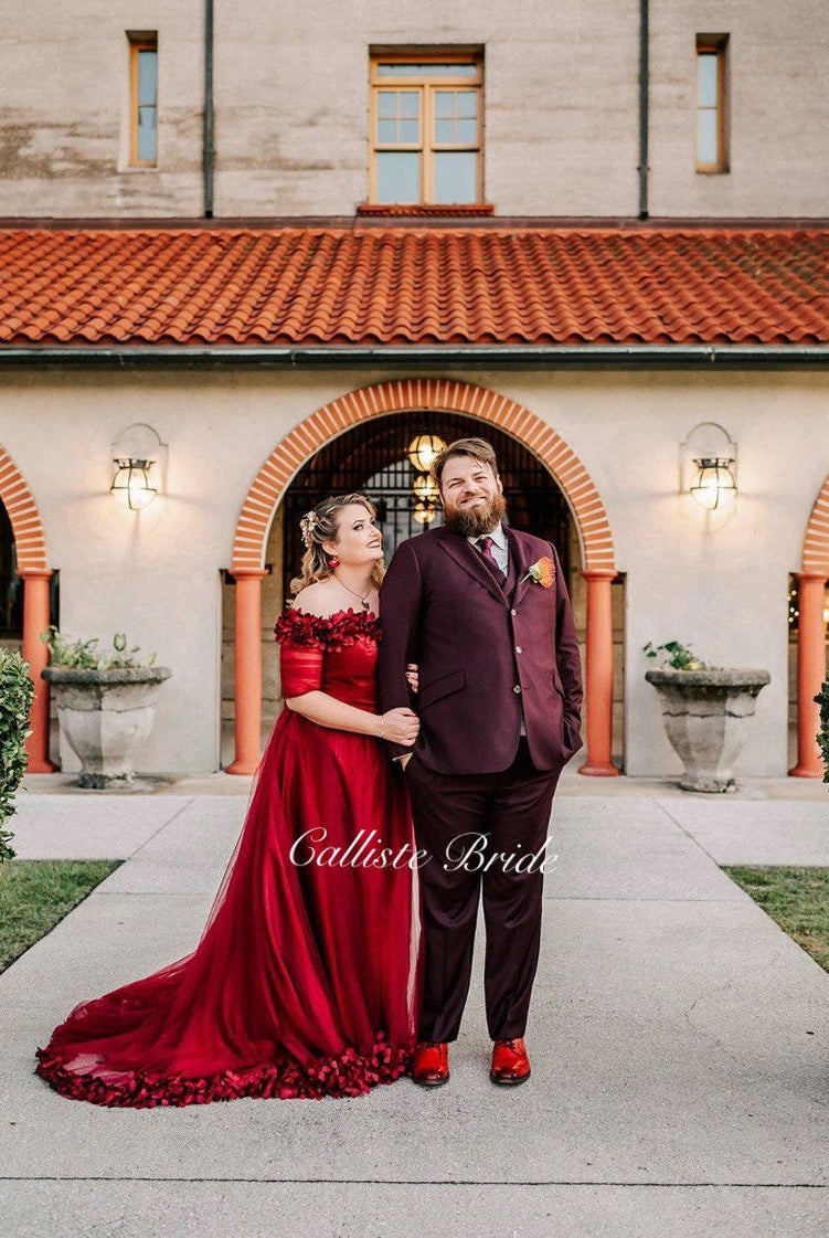 Red Rose dress by Atelier Calliste, featuring a stylish, elegant design with floral accents and a fitted silhouette.