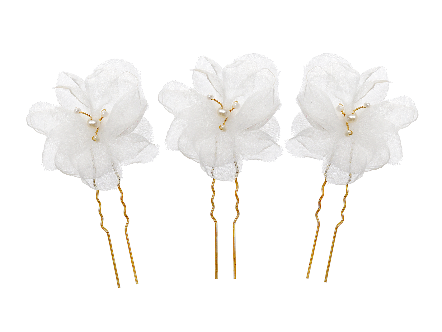PM Atelier Nymphea sheer flower bridal hair pin with delicate floral design perfect for wedding hair accessories