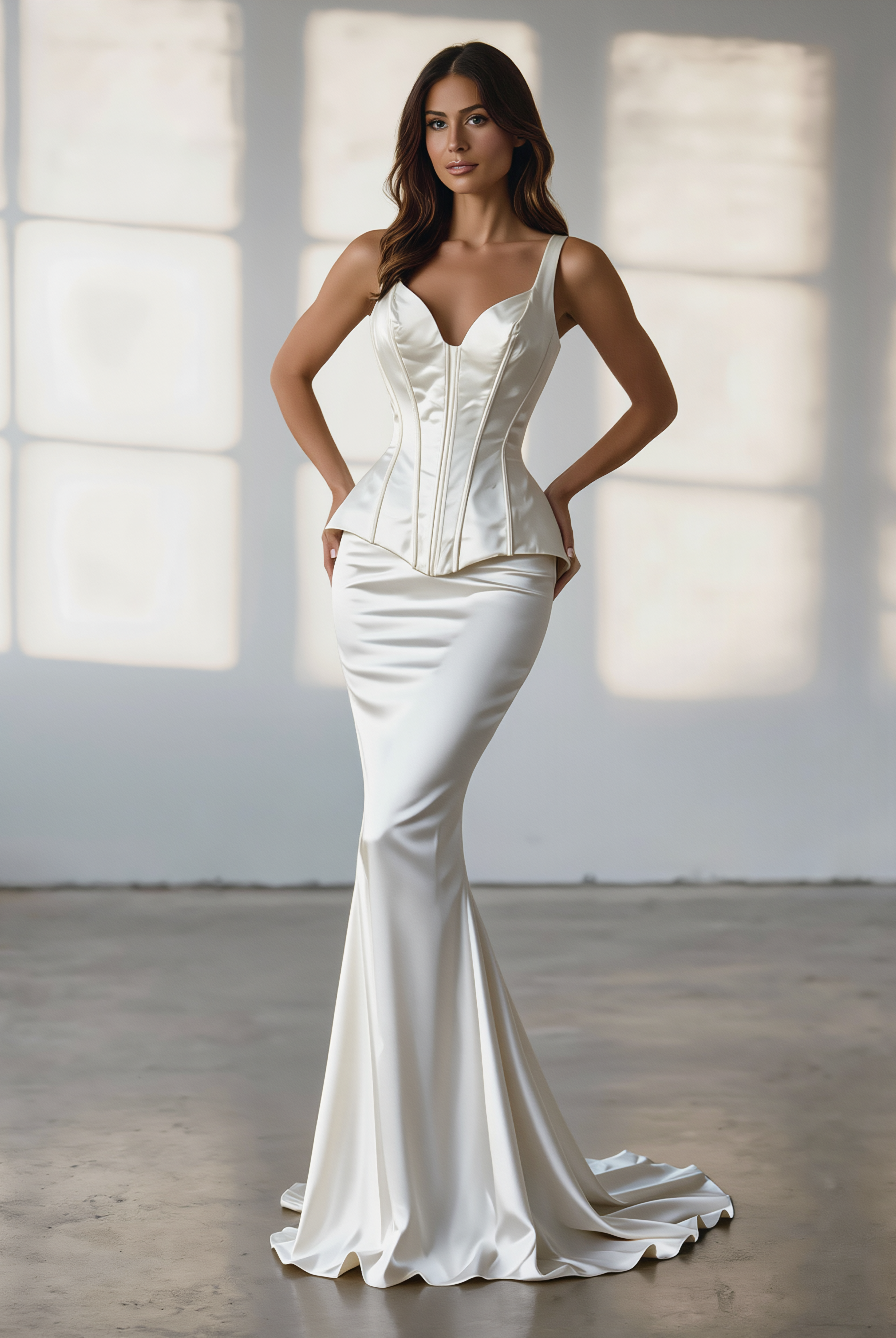 Petra Kara Grace Bridal Corset with lace and satin details, featuring structured boning and elegant design for wedding attire.