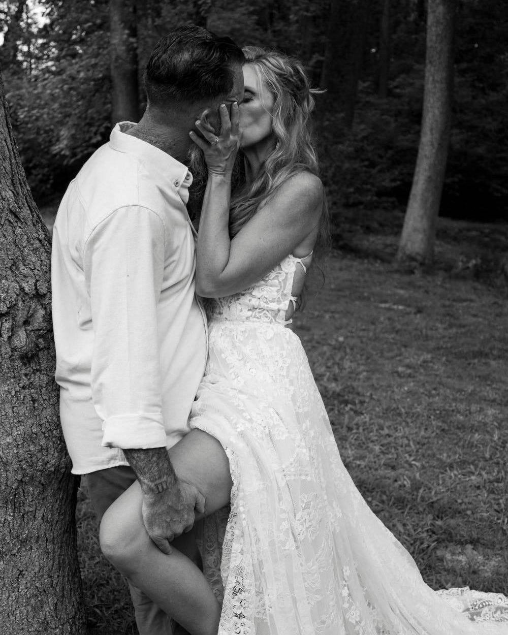 Celene boho wedding dress by Atelier Calliste featuring flowing fabric, intricate lace details, and a relaxed, elegant silhouette.