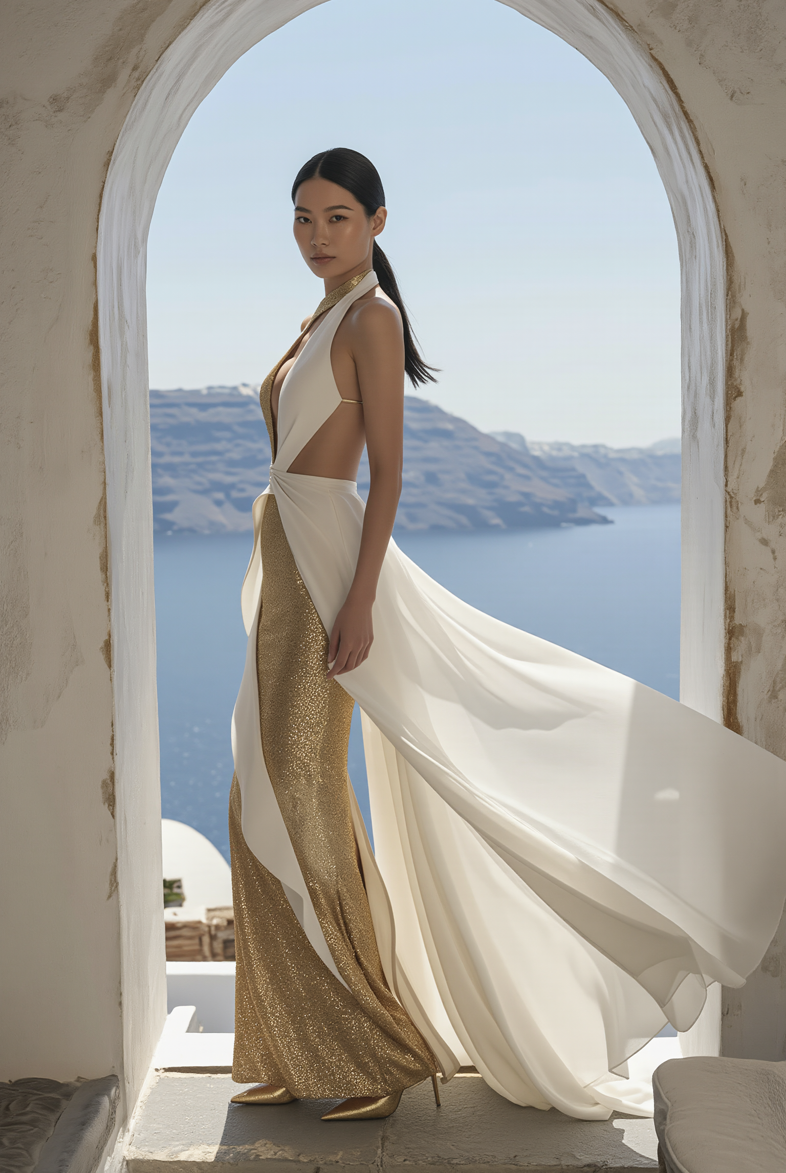 Petra Kara Mythos Dress featuring a stylish, flowy fabric with a fitted waist and elegant design for versatile wear.