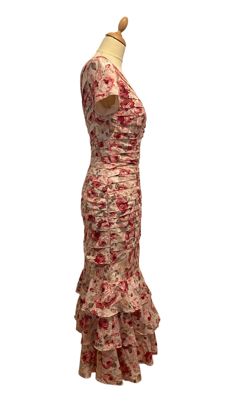 Pink Flowers Cocktail Dress - Atelier Calliste