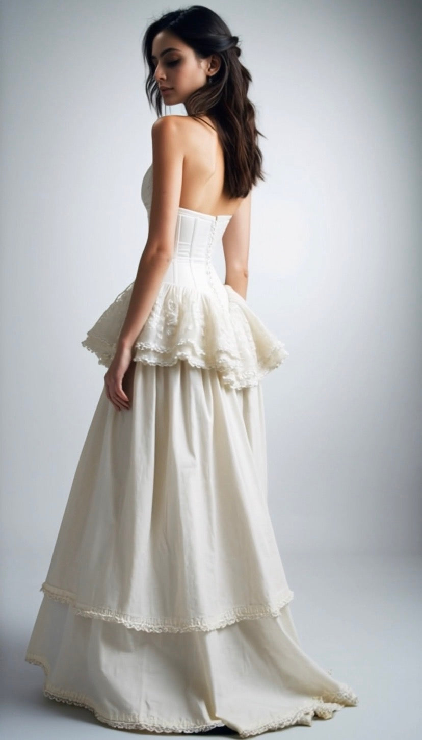 Eloise Rustic Cotton Wedding Dress - Atelier Calliste