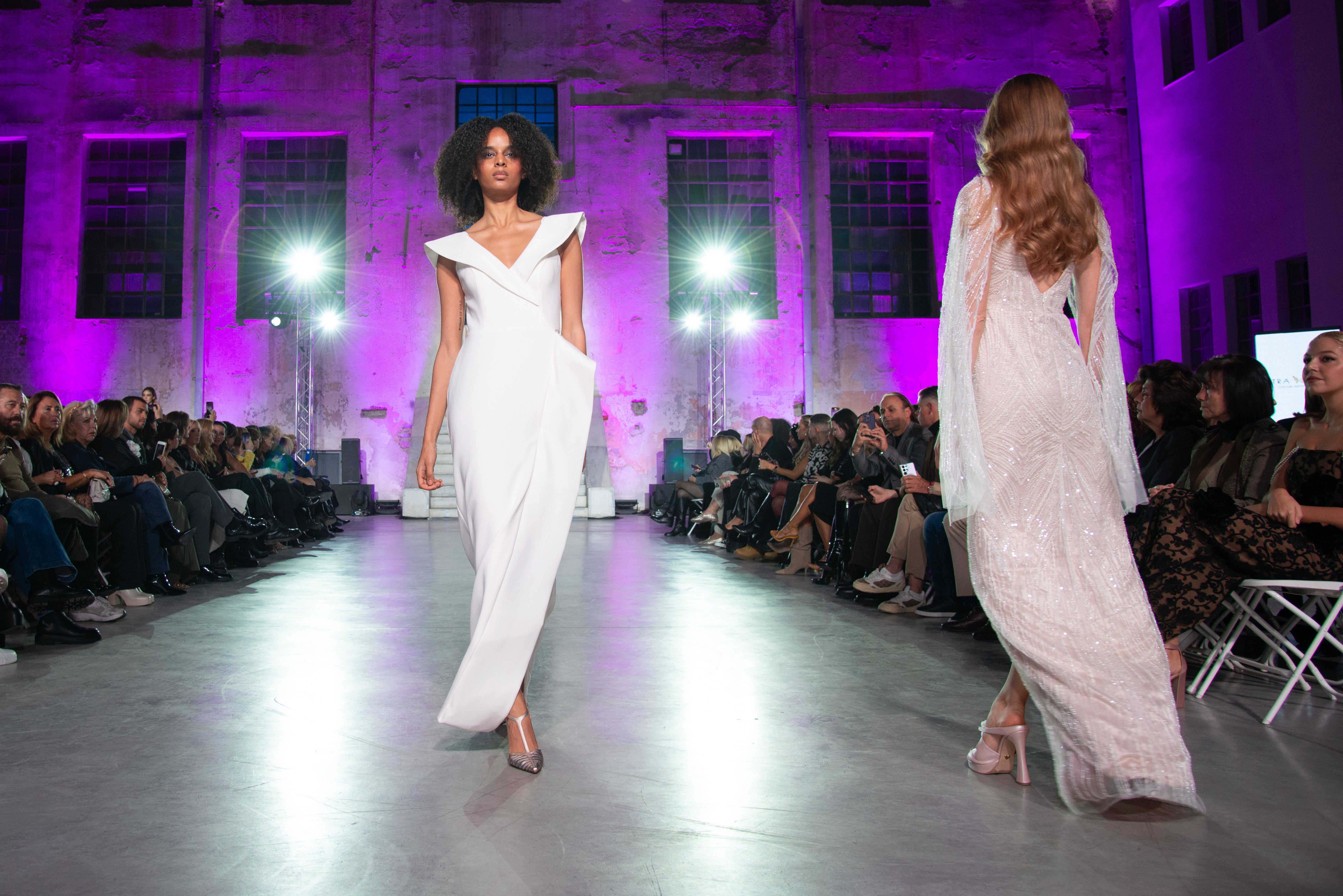 Aegean Architectural Dress by PETRA KARA, featuring intricate architectural-inspired design in soft, flowing fabric.