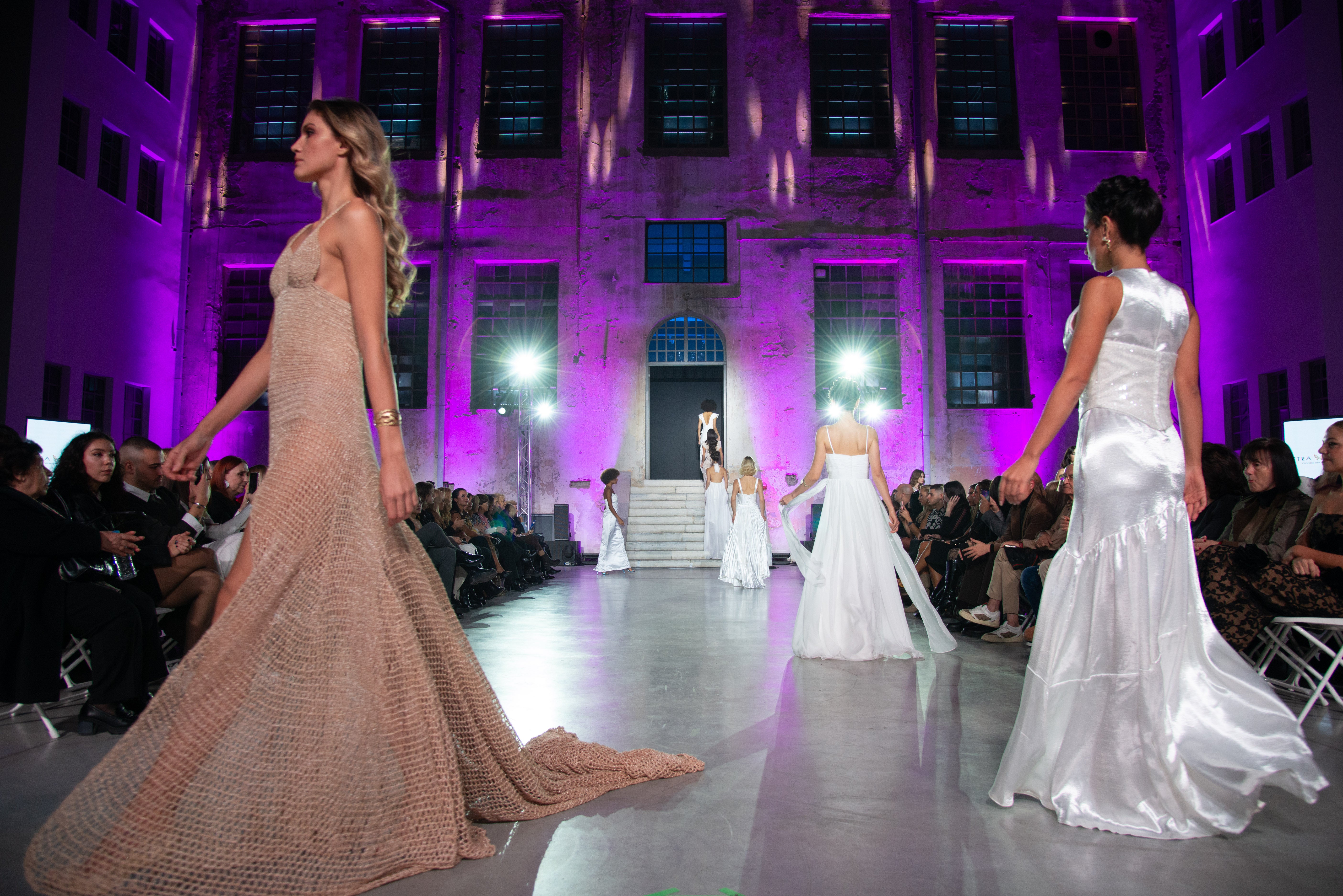 Petra Kara KORI special occasion gold crochet art dress with intricate design and elegant fit, perfect for formal events.