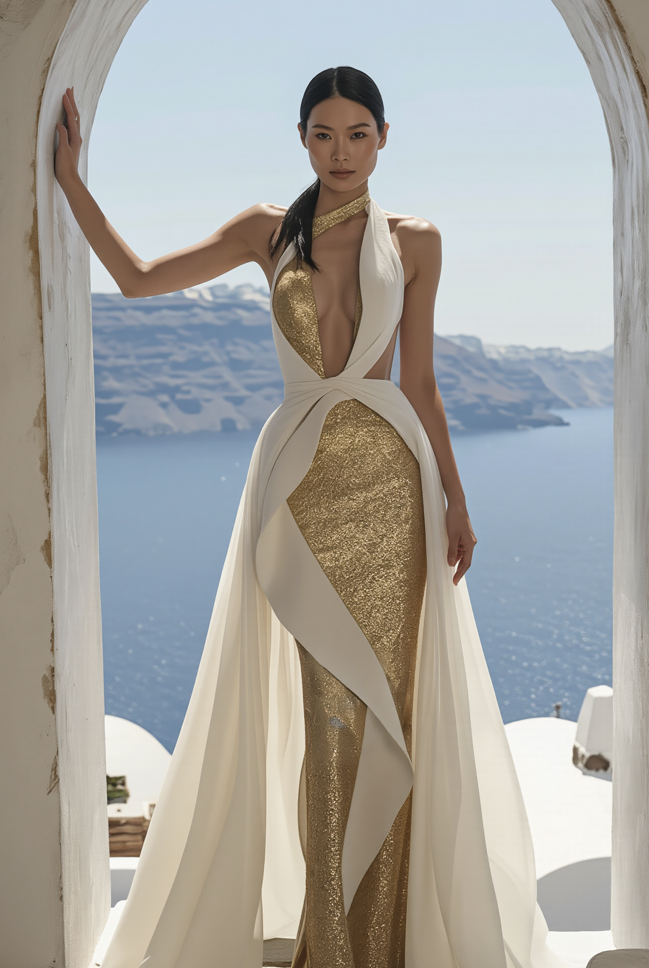 PETRA KARA Mythos dress featuring a stylish, flowing design with elegant details and a vibrant color.