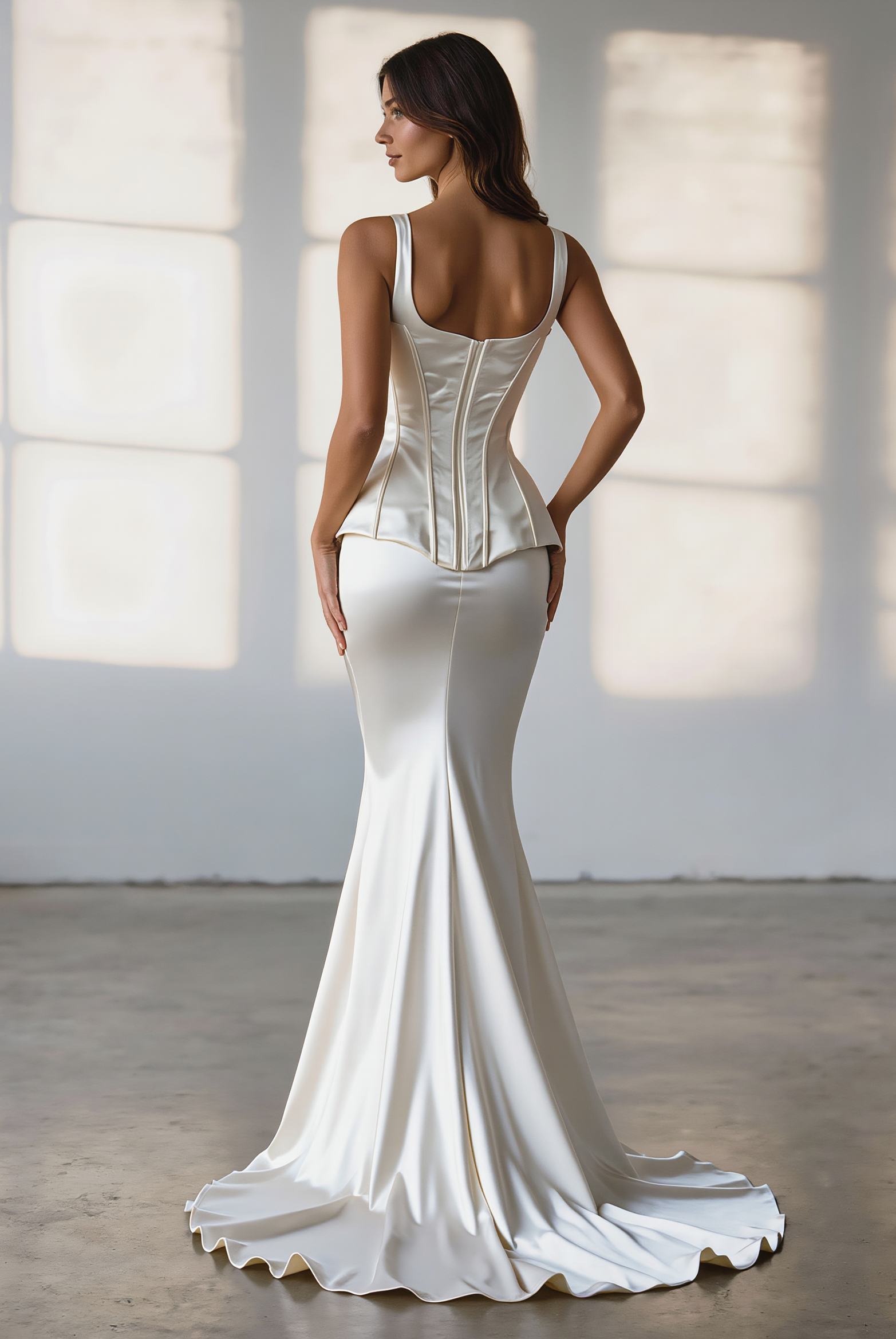 Grace corset wedding gala dress by Petra Kara Bridal featuring delicate lace, fitted bodice, and flowing skirt for elegant formal occasions.
