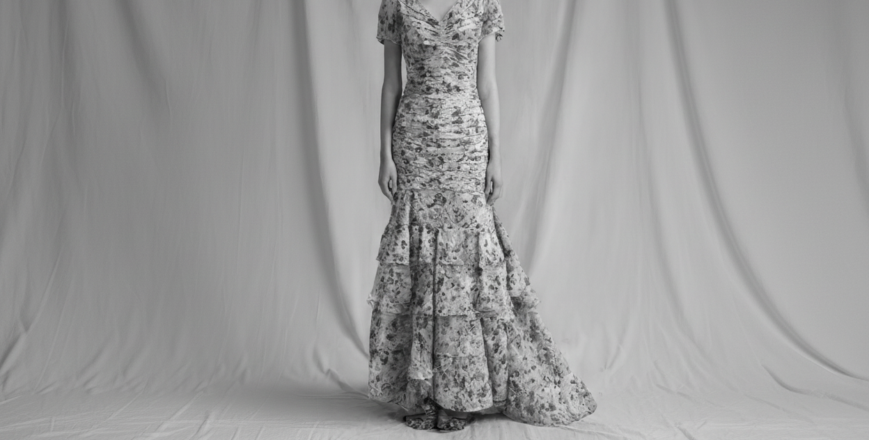 Pink Flowers Cocktail Dress - Atelier Calliste