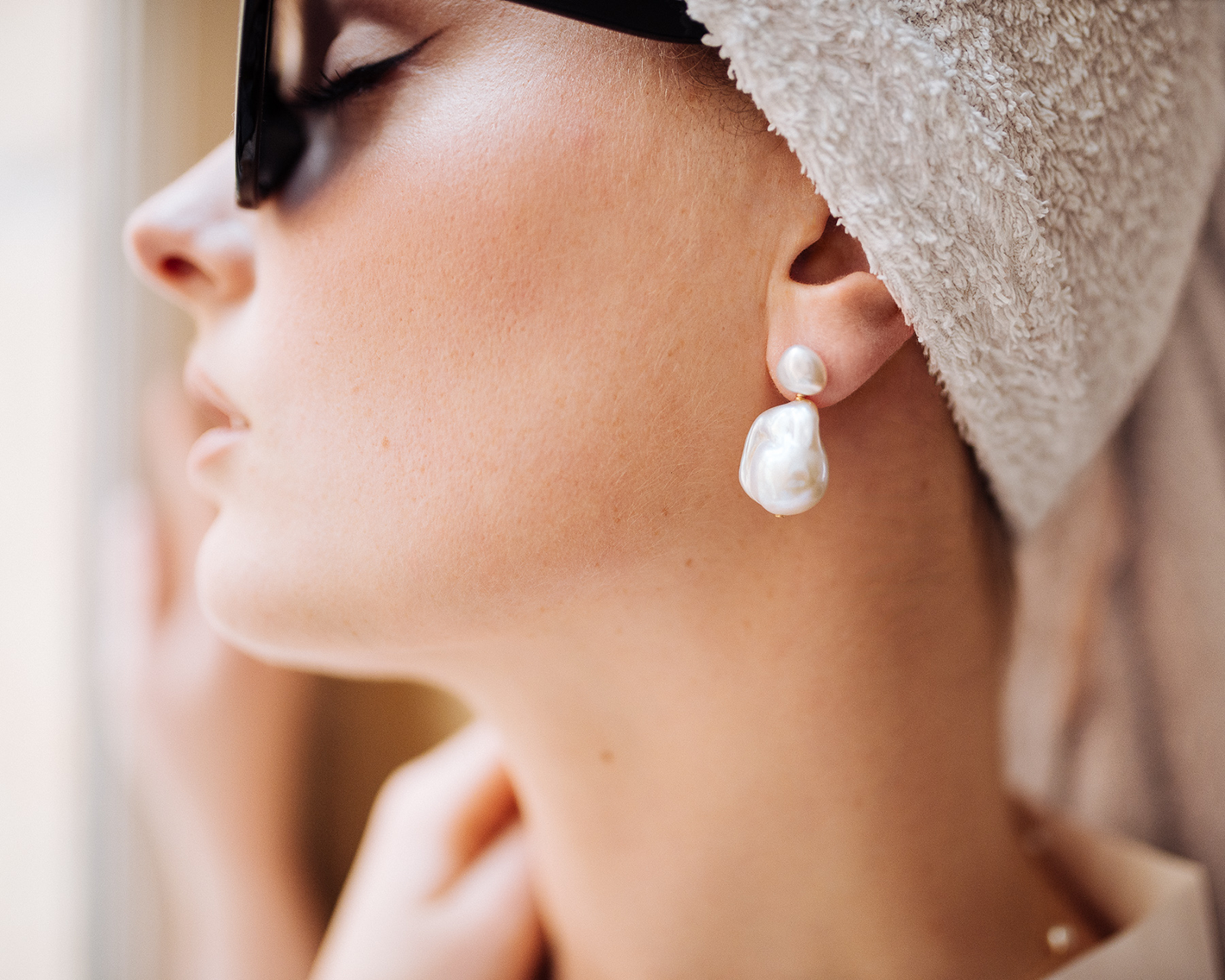 PM Atelier Adelaide baroque pearl earrings with irregular, statement pearl designs, showcasing elegant, handcrafted jewelry.
