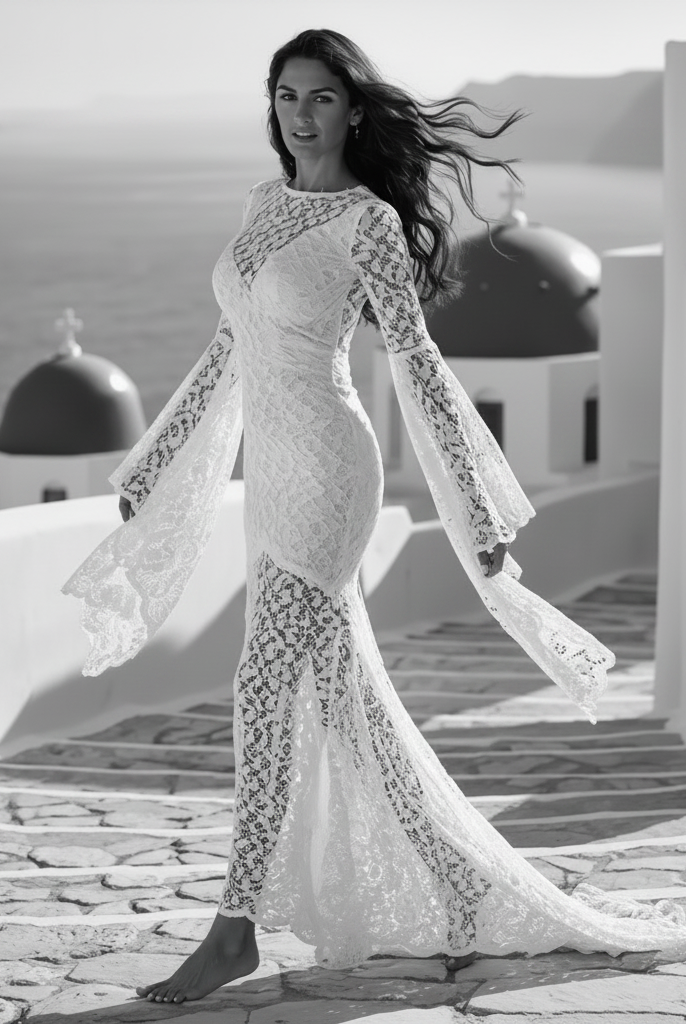 Petra Kara Bridal Cassandra Boho wedding dress with lace details and flowing skirt, perfect for bohemian wedding styles.