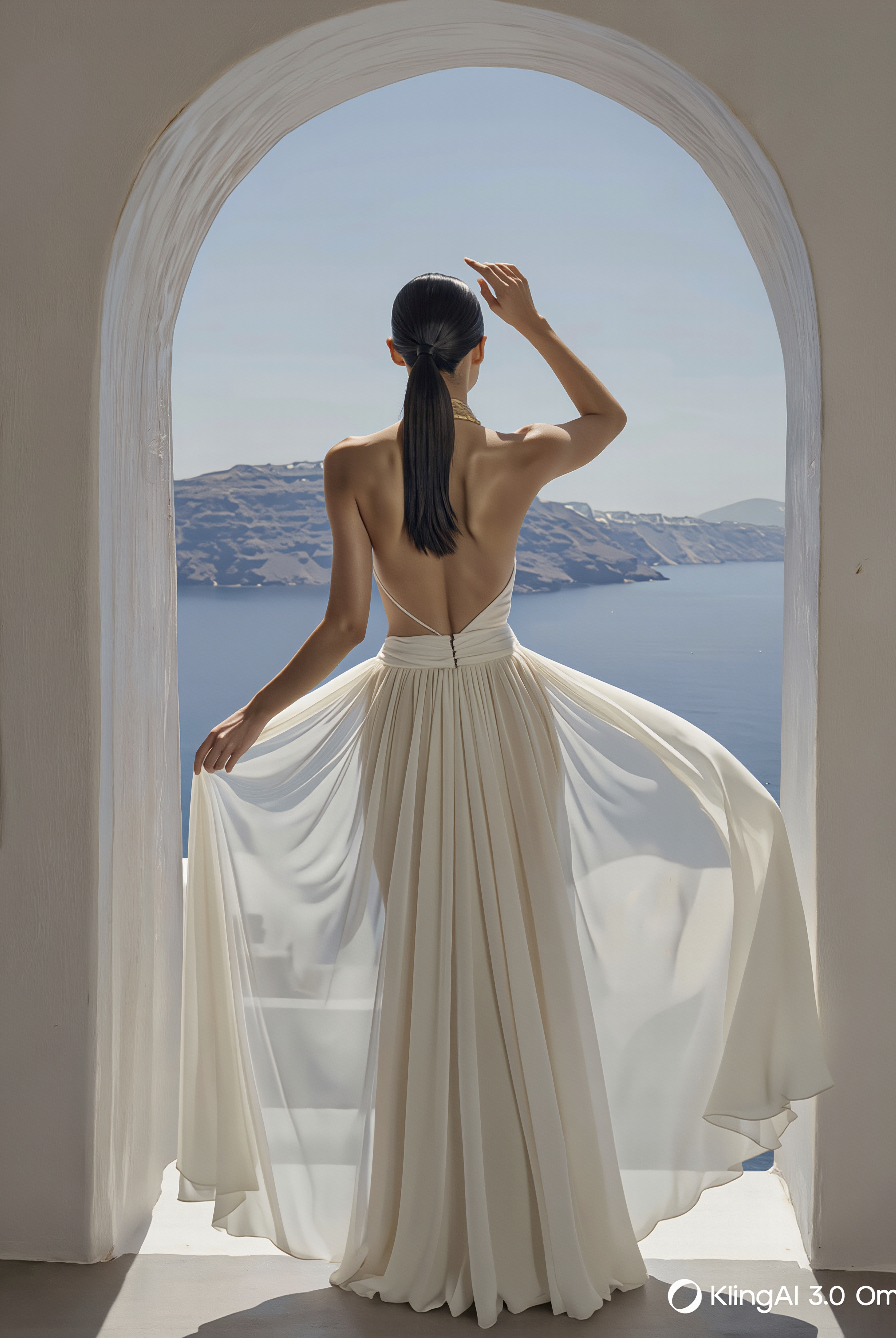 Petra Kara Mythos Dress shown in a stylish, flowing design with intricate details and a vibrant color palette.