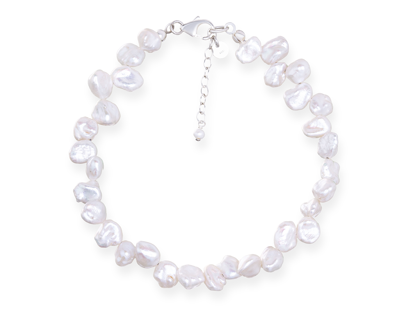 Silver Kate bracelet by PM Atelier featuring freshwater pearls, elegant bridal jewelry with delicate design.