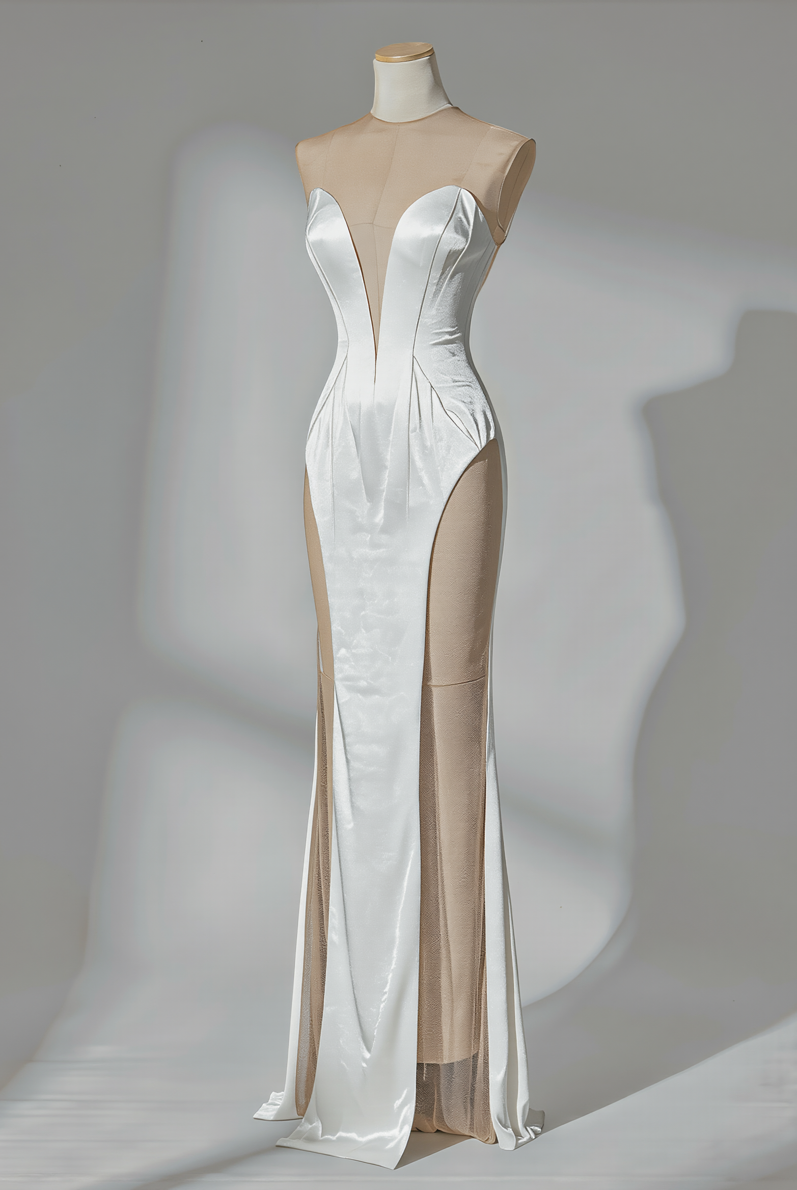 Petra Kara Aelia lace gown featuring intricate lace details and a flowing silhouette in elegant evening wear style.