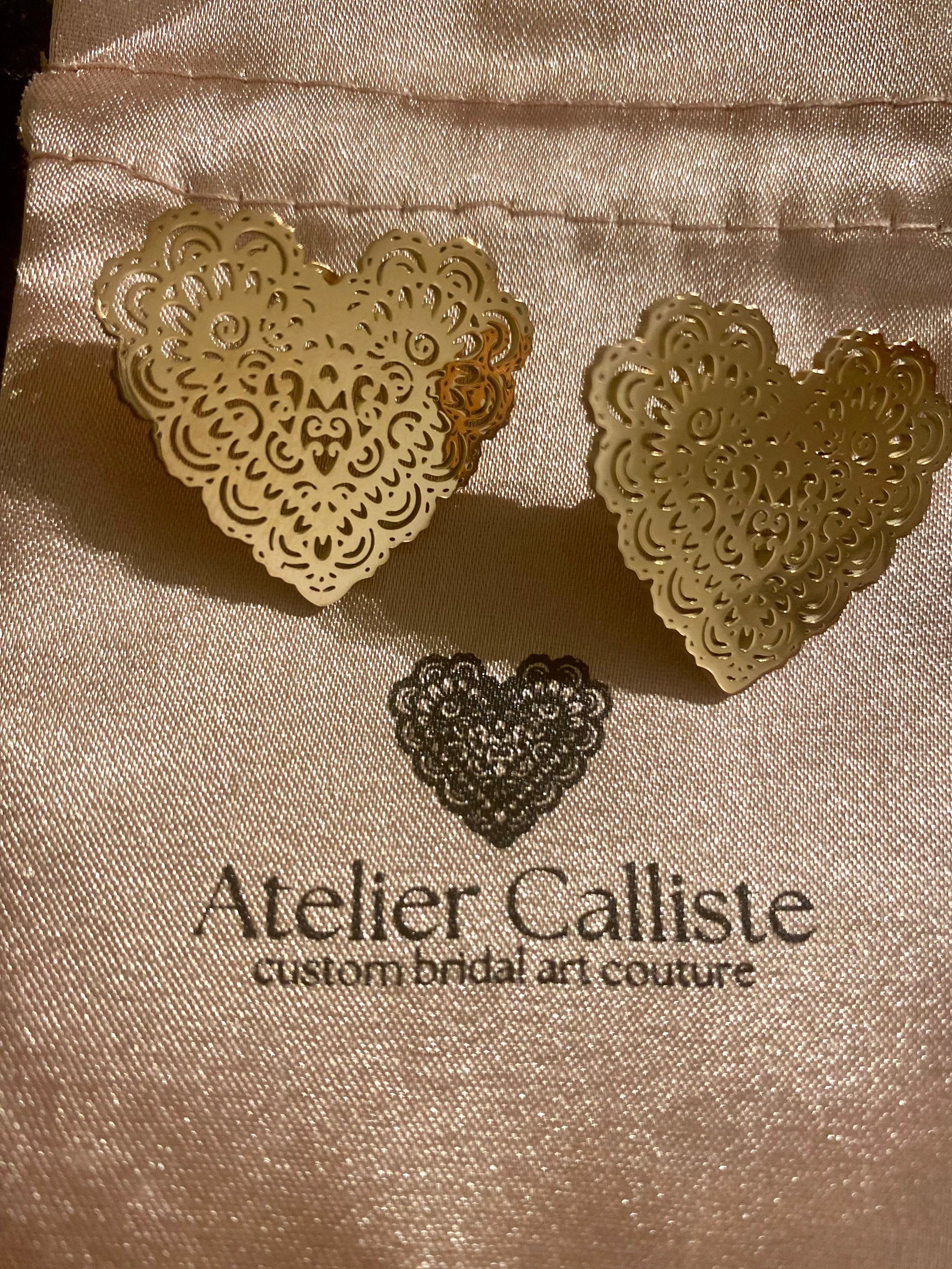 LACE HEARTS stainless steel earrings - Atelier Calliste