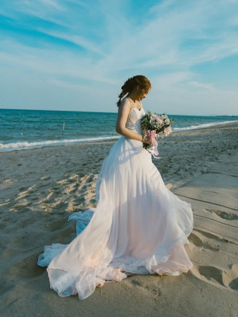 Whimsical boho romantic wedding skirt by Petra Kara Bridal in size S to XXXXL, featuring flowing fabric and delicate detailing.