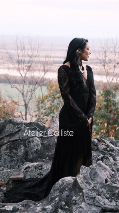 Dark Nymph black dress - Atelier Calliste