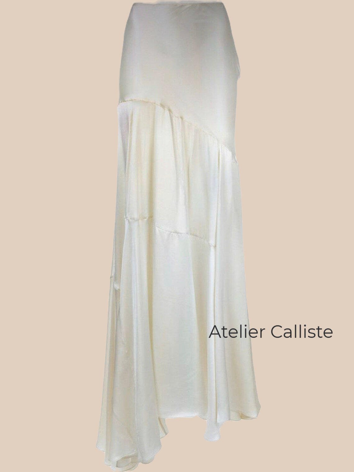 Asymmetrical satin skirt - Atelier Calliste