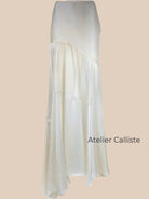 Asymmetrical satin skirt - Atelier Calliste