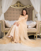 Size 6 Romance Luxury Dress with Detachable Sleeve Gloves - Atelier Calliste