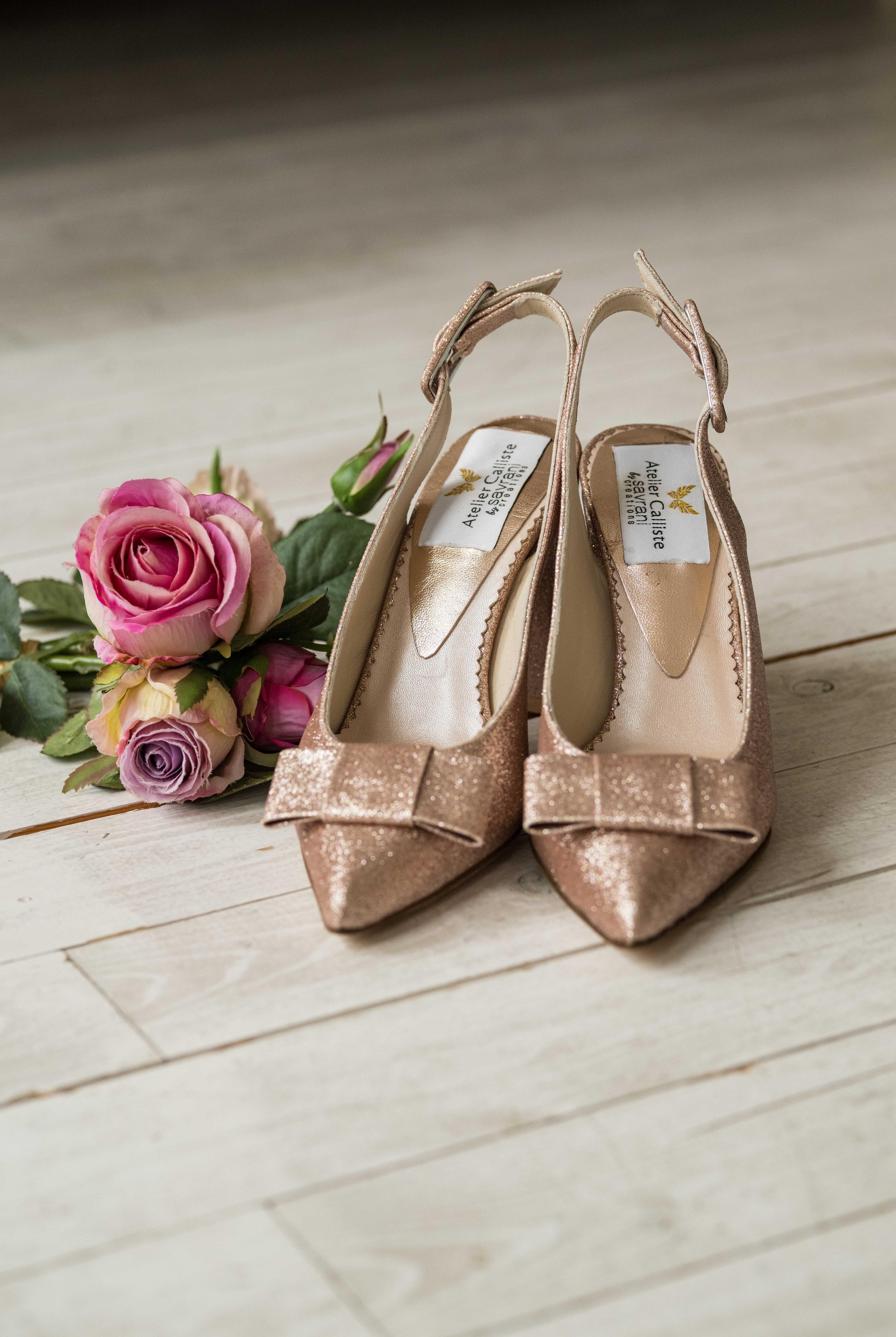 Custom Bohemian Romance shoes by Atelier Calliste featuring intricate embroidery and a boho-chic design.