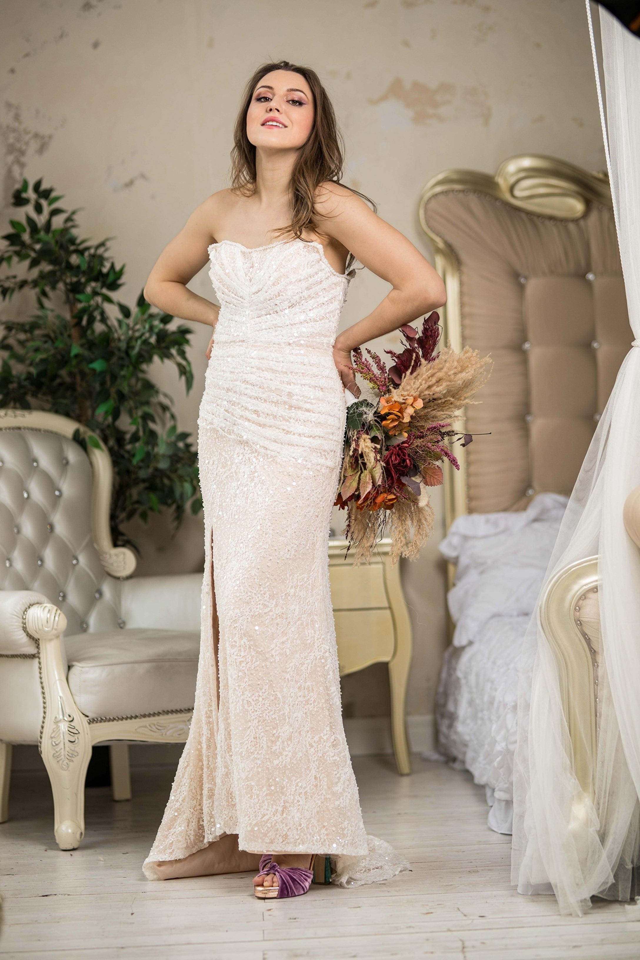 Celeste – Luxe Beaded Gown with Detachable Overskirt - Atelier Calliste