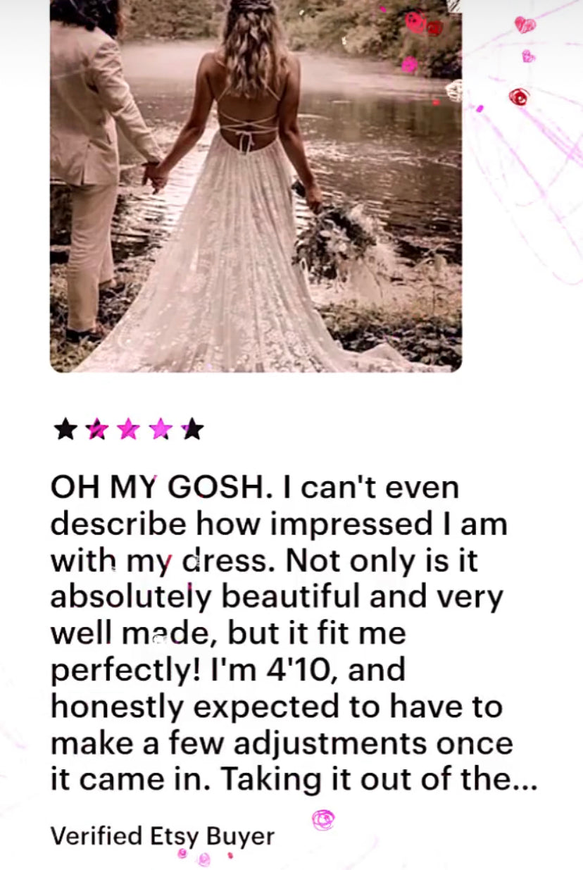 Celina boho wedding dress by Atelier Calliste featuring lace details and flowing fabric, perfect for a romantic bridal look.