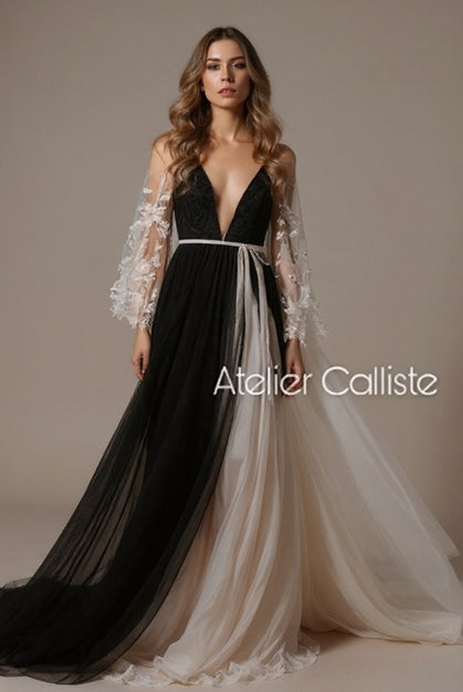 FEDRA black and white dress - Atelier Calliste