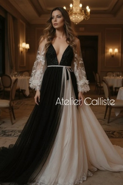 FEDRA black and white dress - Atelier Calliste