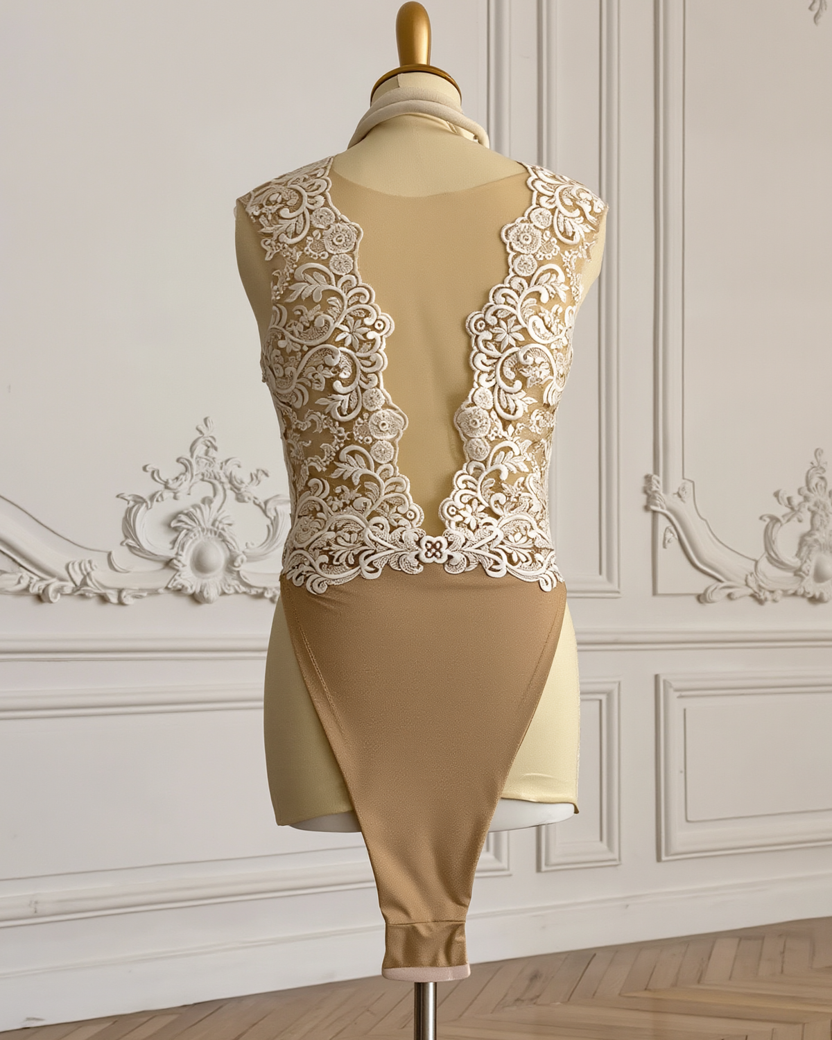 Black PALACE luxury bodysuit top by Atelier Calliste, form-fitting design with elegant long sleeves and smooth fabric.