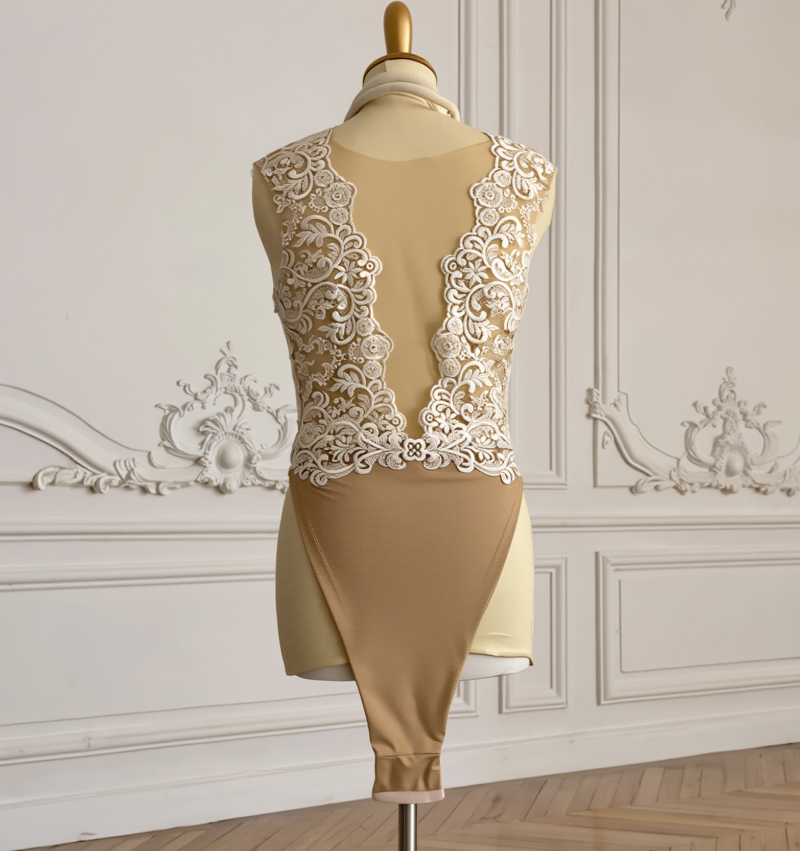 Black PALACE luxury bodysuit top by Atelier Calliste, form-fitting design with elegant long sleeves and smooth fabric.