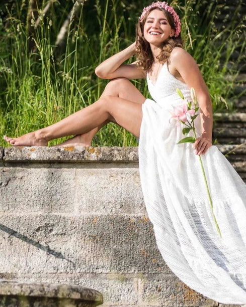 Rustic Love dress by Atelier Calliste featuring a flowy, bohemian-inspired design with earthy tones and intricate detailing.