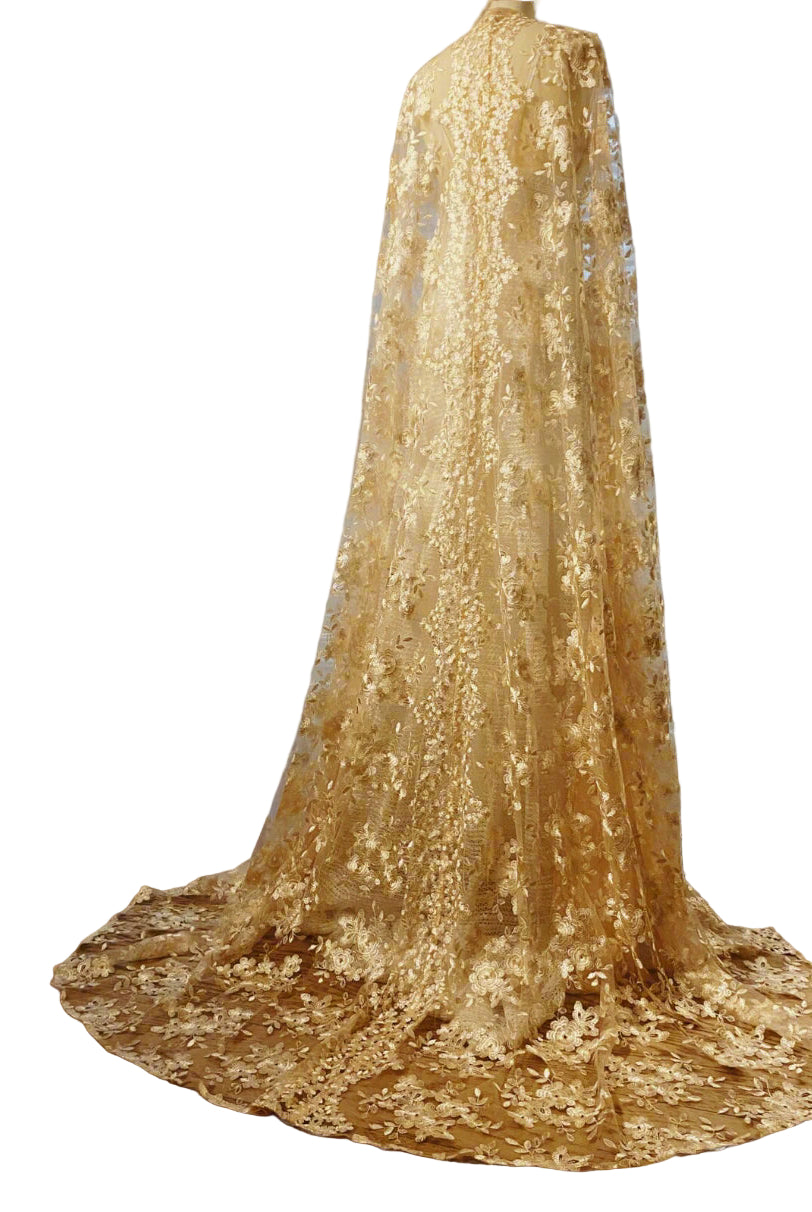 Dramatic Vintage Lace Cape - Atelier Calliste