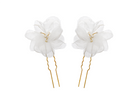 Nymphea sheer flower bridal hair pin from PM Atelier with delicate floral design for elegant wedding hairstyles.