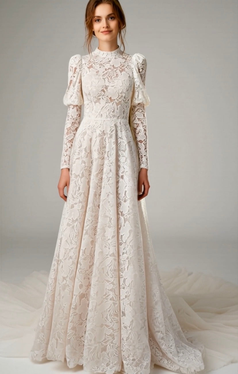 Renaissance Romantic Wedding Dress - Atelier Calliste