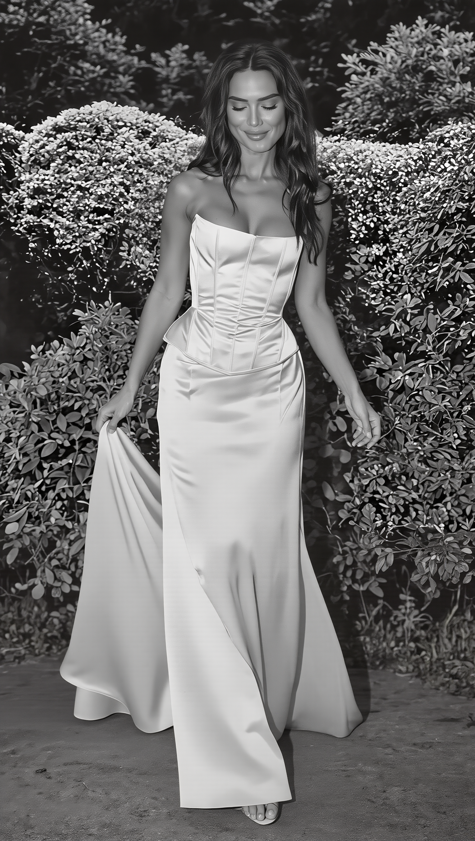 MONIKA corset wedding gala dress Custom / Red Wine