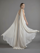 Chiffon bridal cape wings by Atelier Calliste in size S to XXXXL, featuring flowing lightweight fabric and elegant design.