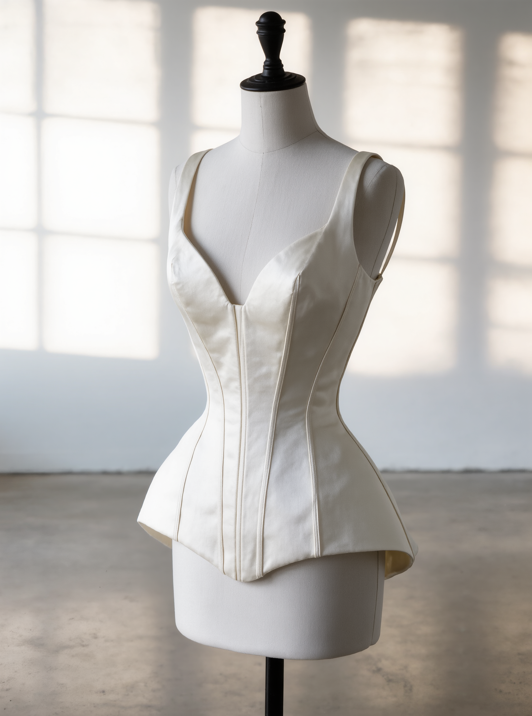 Petra Kara Grace Bridal Corset with lace-up front and intricate embroidery, designed for elegant wedding dress fitting.
