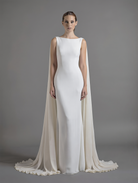 Elegant chiffon bridal cape wings by Atelier Calliste in S to XXXXL size, featuring soft, flowing fabric perfect for wedding attire.