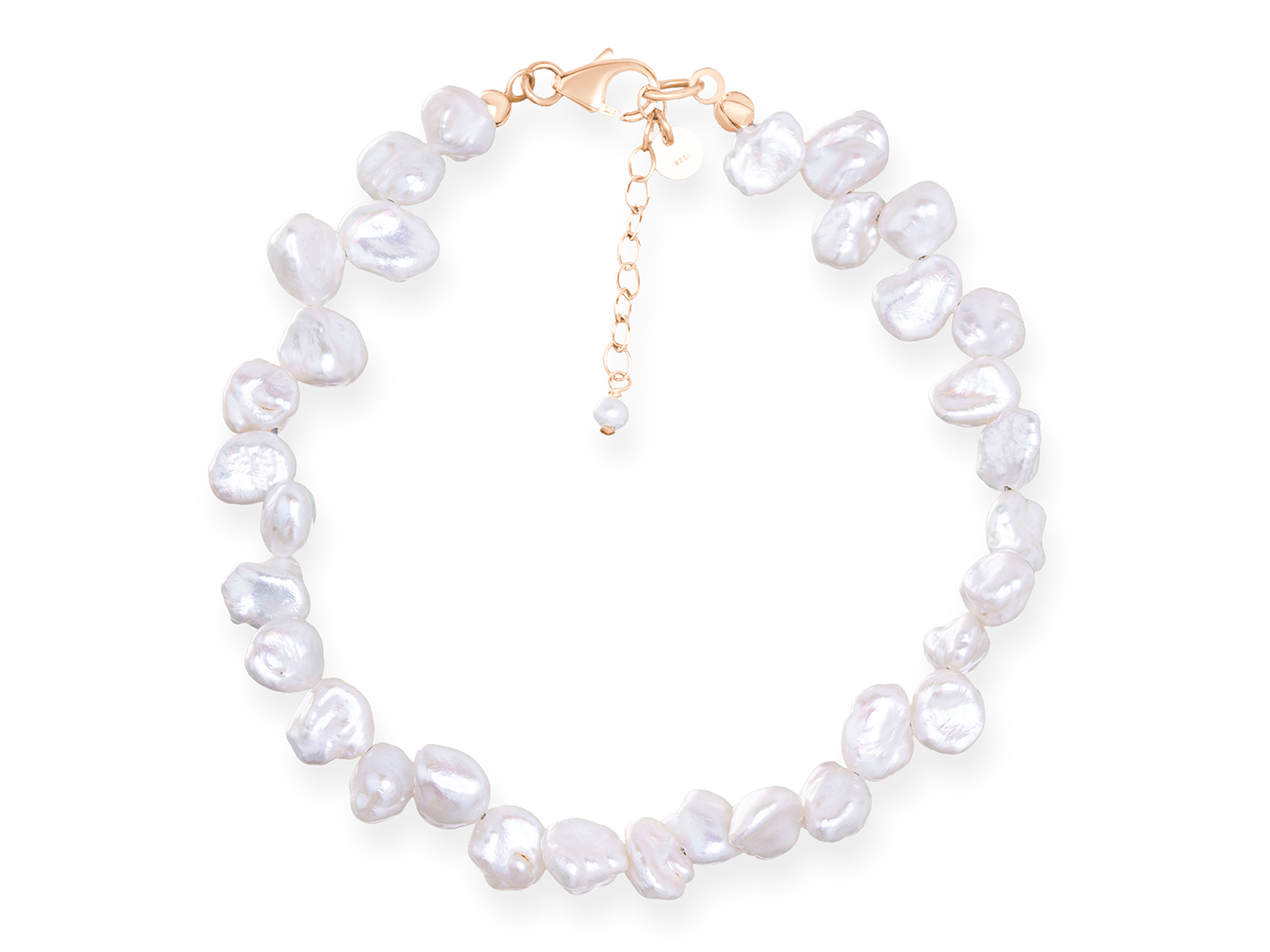 Golden bridal bracelet with baroque freshwater pearls from PM Atelier, elegant accessory for special occasions.