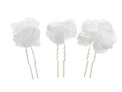 Adrielle luxury silk flower bridal hair pin by PM Atelier featuring elegant floral design for wedding hairstyles.