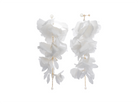 Adrielle earrings by PM Atelier, long silk flower statement earrings perfect for brides, featuring ethereal and dreamy design.