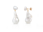 PM Atelier Adelaide Baroque Pearl Earrings featuring chunky baroque pearls and gold accents, ideal for bridal or elegant occasions.