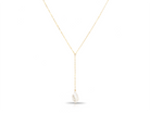 Alyssa PM Atelier lariat necklace with Keishi pearl, featuring baroque gold accents, designed for brides.