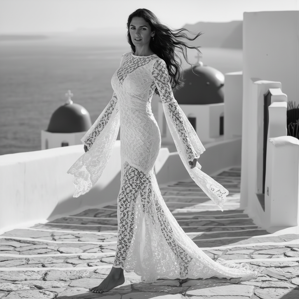 Petra Kara Bridal Cassandra Boho wedding dress with lace details and flowing skirt, perfect for bohemian wedding styles.