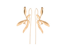 Gold orchid bloom earrings by PM Atelier featuring intricate floral design and elegant dangle style for women.