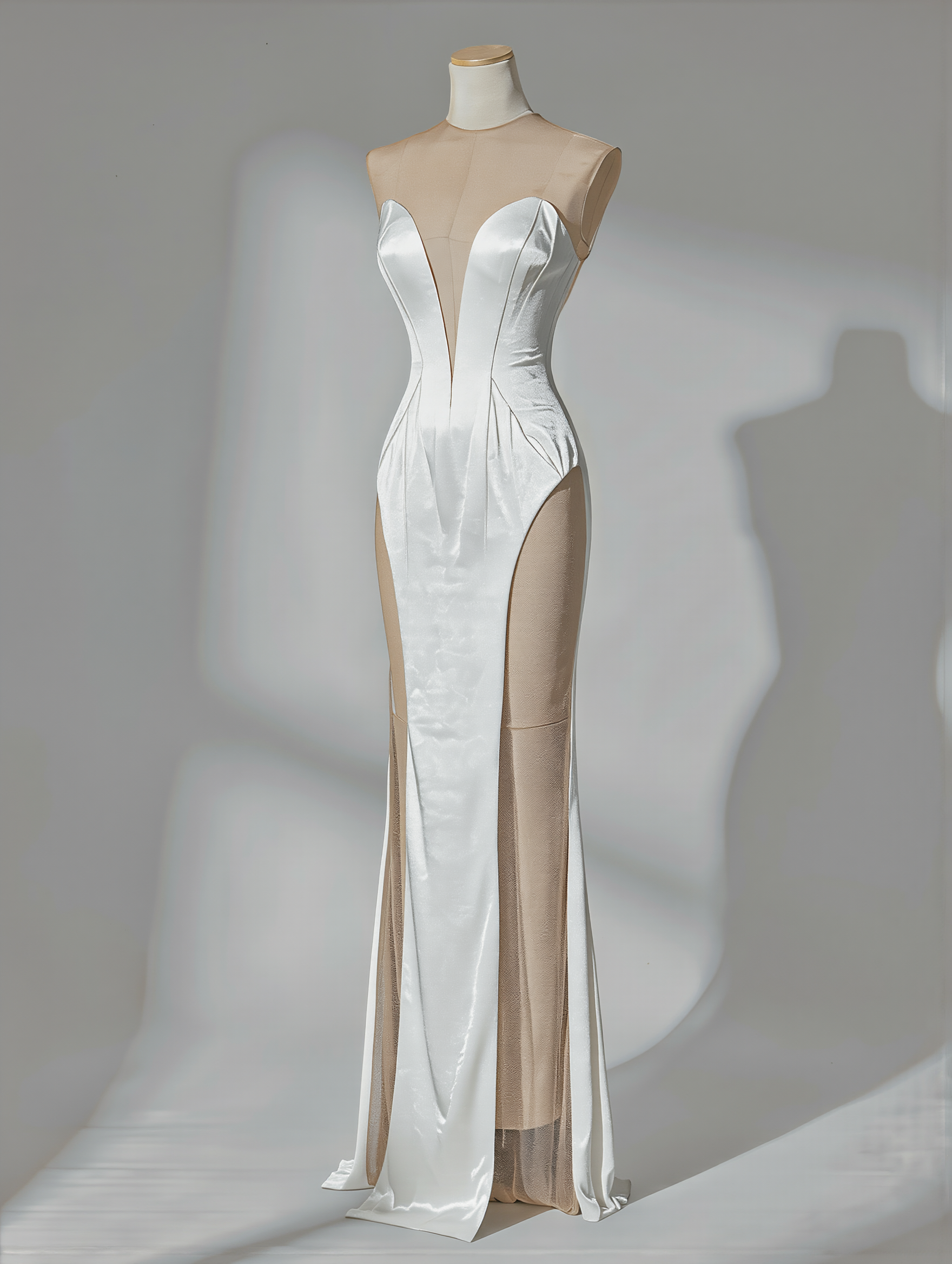 Petra Kara Aelia lace gown featuring intricate lace details and a flowing silhouette in elegant evening wear style.