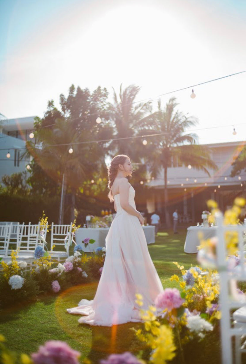 Whimsical boho romantic wedding skirt in flowing fabric, styled by PETRA KARA BRIDAL, available in sizes S to XXXXL.