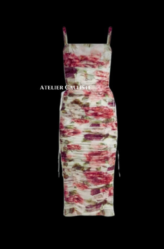MONIKA FLORAL bodycon dress - Atelier Calliste