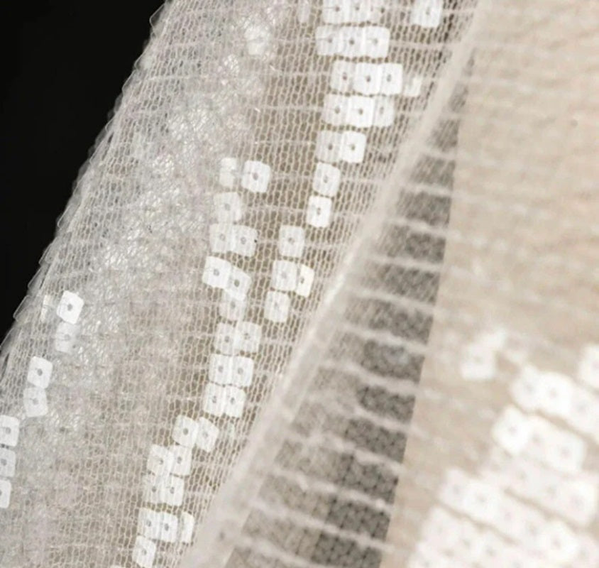 WHITE SEQUINED veil - Atelier Calliste