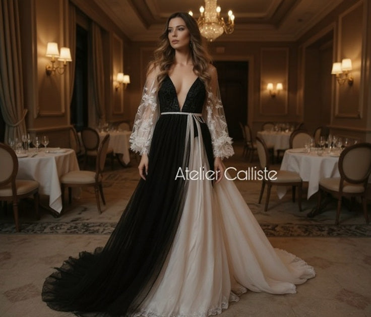 FEDRA black and white dress - Atelier Calliste